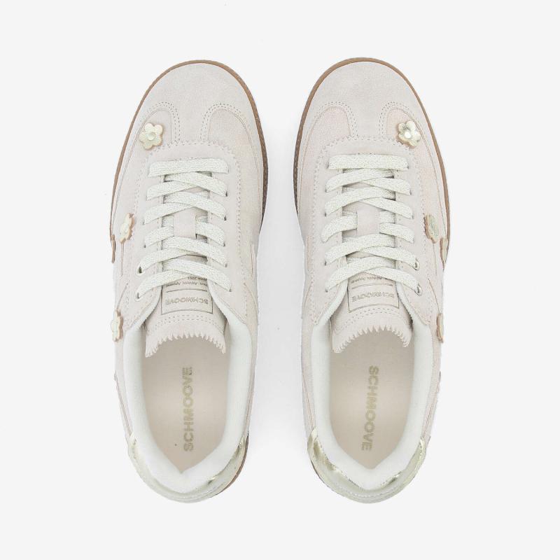 SHEFFIELD FLOWER W - SUEDE/FLOWER - OFF WHITE/GOLD